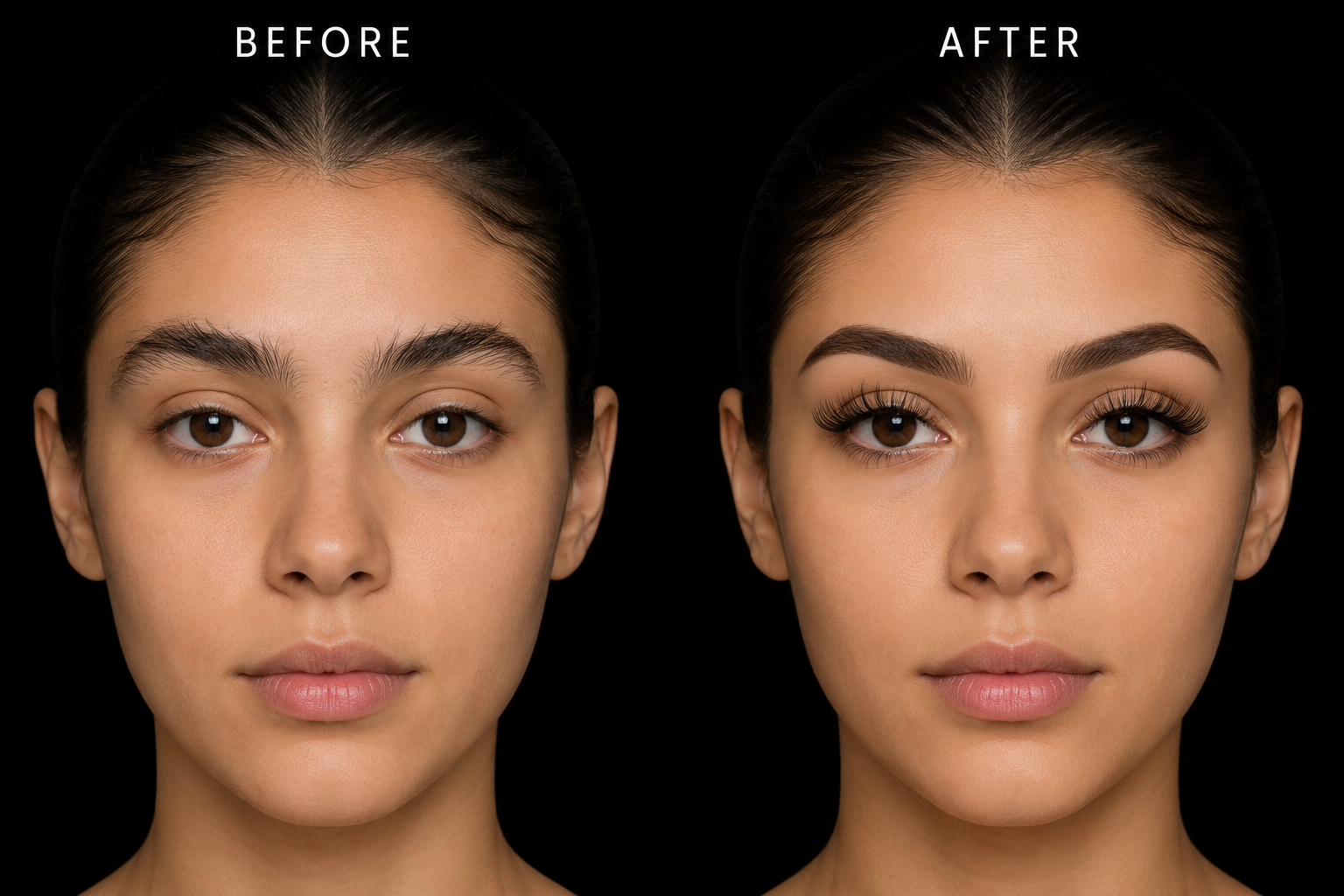 Before and after eyebrow threading by Panna